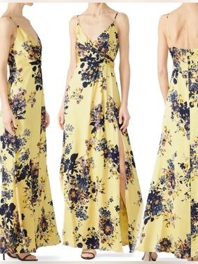 Jill Jill Stuart Yellow Romantic Floral Gown size 12.
